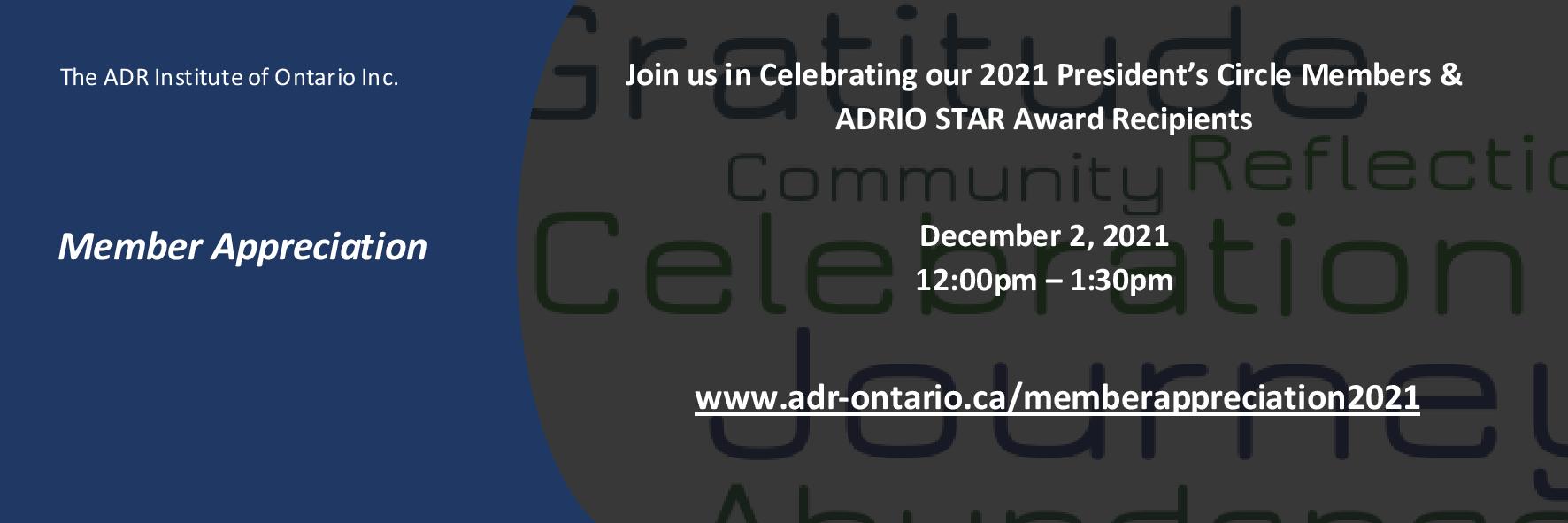 Member Appreciation 2021 – The ADR Institute of Ontario